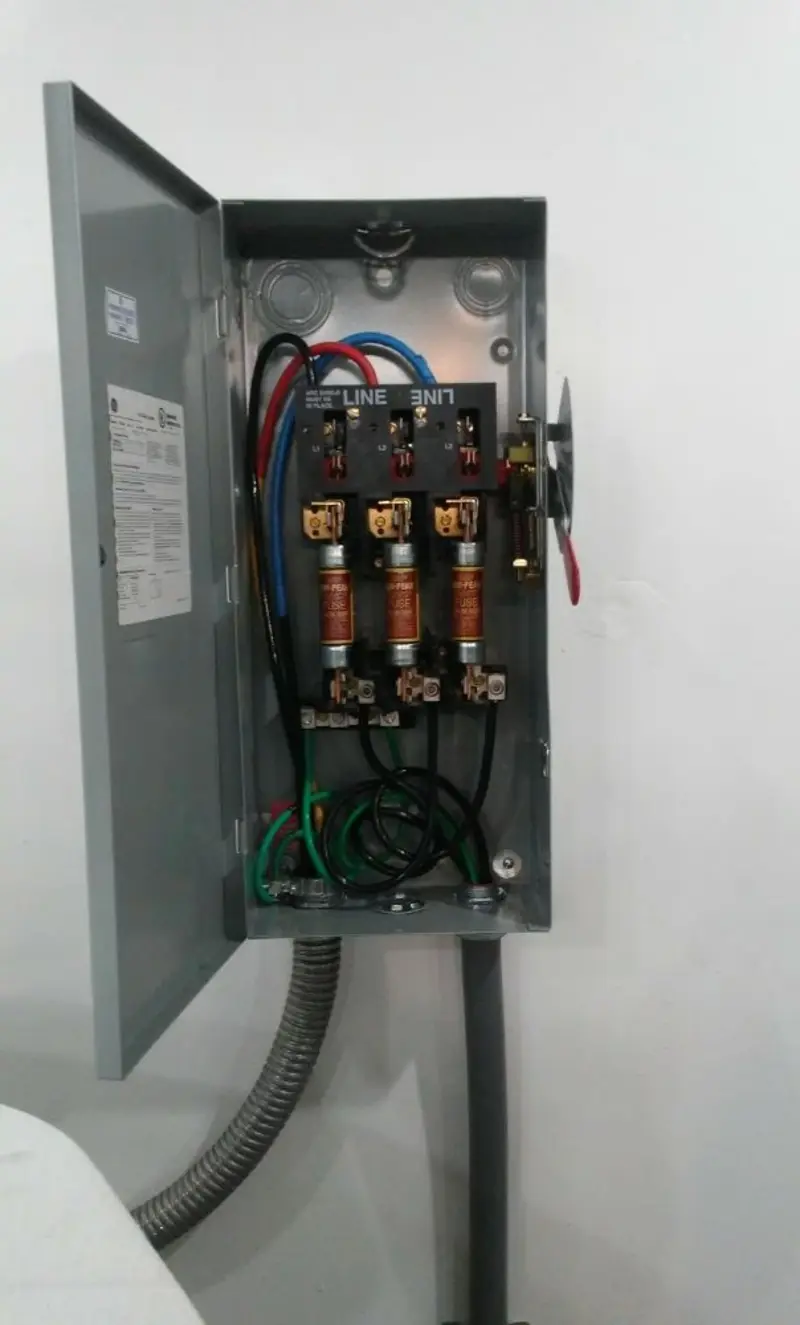 Three-phase disconnect switch installed for Smoke Detector Installation in Little Egg Harbor